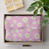 Pink Boho Spring Daisies Pattern Seidenpapier (Geschenk)