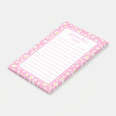 Pink Boho Spring Daisies Post-it Klebezettel (angewinkelt)