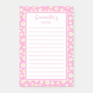 Pink Boho Spring Daisies Post-it Klebezettel