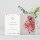 Pink Boho Star von David Jewish Dankeskarte (Stehend Vorderseite)