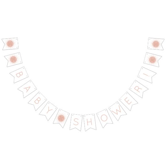 Pink Boho Sun Babydusche Jägerflags Wimpelkette (Alle)