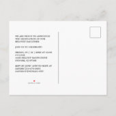 Pink Boho Textile Textile Textile Foto Unisex Absc Ankündigungspostkarte (Rückseite)