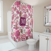 Pink Boho Vintag Floral Monogramm Duschvorhang (Beispiel)