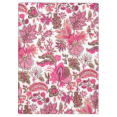 Pink Boho Vintag Floral Monogramm Klemmbrett (Rückseite)