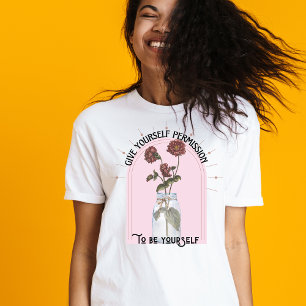 Pink Boho Vintag Floral Sei selbst T-Shirt