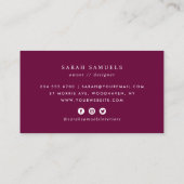 Pink Boho Vintag Floral Visitenkarte (Rückseite)