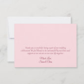 Pink Boho Watercolor Floral Love & Thanks Wedding Dankeskarte (Rückseite)