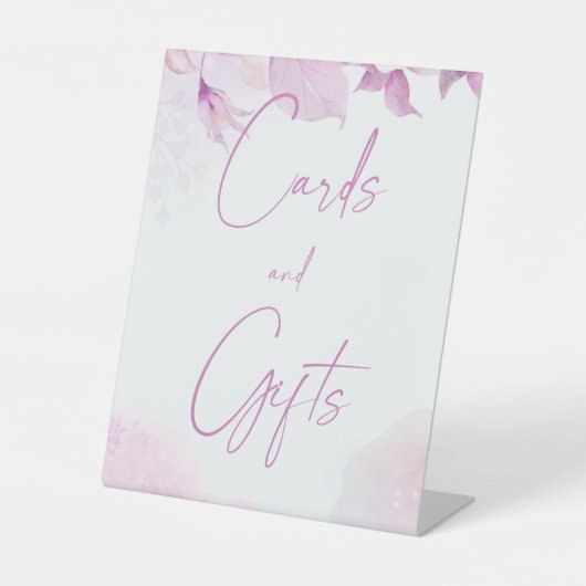 Pink Boho Wedding Cards & Gifts Pedestzeichen Sockelschild (Vorderseite)