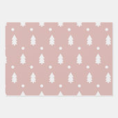 Pink Boho Weihnachtsbaum Wrapping Paper Sheets Geschenkpapier Set (Vorderseite)