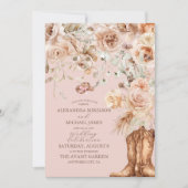 Pink Boho Western Hochzeit Einladung (Vorderseite)