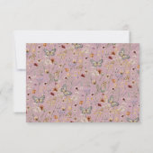 Pink Boho Wildblume Admin Card Einladung (Rückseite)