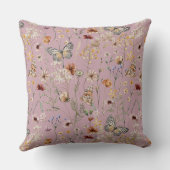 Pink Boho Wildblume Baby Stats Kissen (Rückseite)