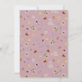 Pink Boho Wildblume Kinderdusche Einladung (Rückseite)