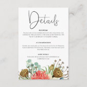 Pink Boho Wildblume Watercolor Bouquet Wedding Begleitkarte (Vorderseite)