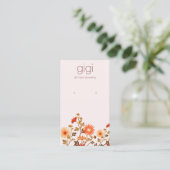 Pink-Boho-Wildblumen Blumenerd-Anzeige Visitenkarte (Stehend Vorderseite)