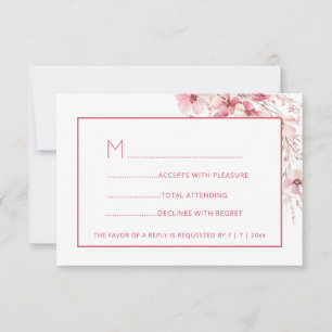 Pink Boho Wildblumen RSVP Karte