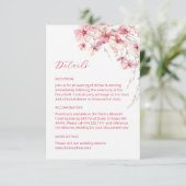 Pink Boho Wildflowers Details Enclosure Card Begleitkarte (Stehend Vorderseite)