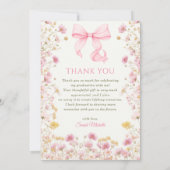 Pink Boho Wildflowers Graduation Party  Dankeskarte (Rückseite)