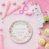 Pink Boho Wildflowers Graduation Party Pappteller (Party)