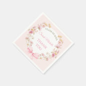 Pink Boho Wildflowers Graduation Party Serviette (Ecke)