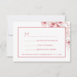 Pink Boho Wildflowers RSVP Karte