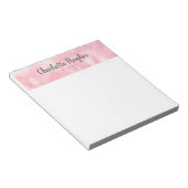 Pink Bokeh Borbestickt Notizblock (angewinkelt)