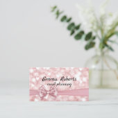 Pink Bokeh Event Planning Visitenkarte (Stehend Vorderseite)
