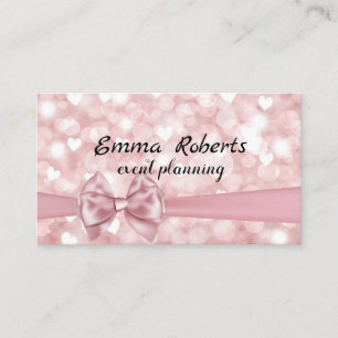 Pink Bokeh Event Planning Visitenkarte