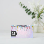 Pink Bokeh Glamour Glitzer Visitenkarte (Stehend Vorderseite)