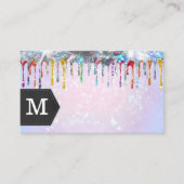 Pink Bokeh Glamour Glitzer Visitenkarte (Vorderseite)