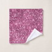 Pink Bokeh Glitzer Badhandtuch Set (Waschlappen)