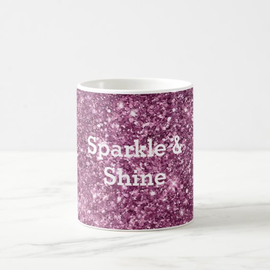 Pink Bokeh Glitzer Kaffeetasse (Mittel)