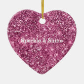 Pink Bokeh Glitzer Keramik Ornament (Vorne)