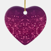 Pink Bokeh Glitzer Keramik Ornament (Hinten)