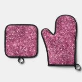 Pink Bokeh Glitzer Ofenhandschuh & Topflappen-Set (Vorderseite)