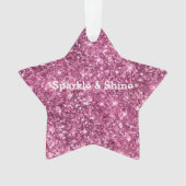 Pink Bokeh Glitzer Ornament (Vorderseite)