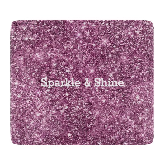 Pink Bokeh Glitzer Schneidebrett (Vorderseite)