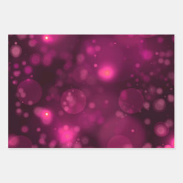 Pink Bokeh Glitzer Stars Geschenkpapier Set