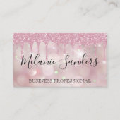 Pink Bokeh Glitzer Tropfen | Sparkle Shine Visitenkarte (Vorderseite)