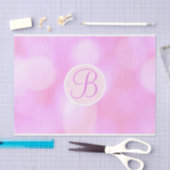Pink Bokeh Glitzerschrift Monogramm Buchstabe Init Seidenpapier (Handwerk)