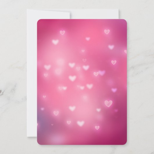 Pink Bokeh Hearts Geburtstag Einladung (Rückseite)