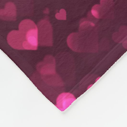 Pink Bokeh Hört digitales Hintergrundbild Fleecedecke (Ecke)