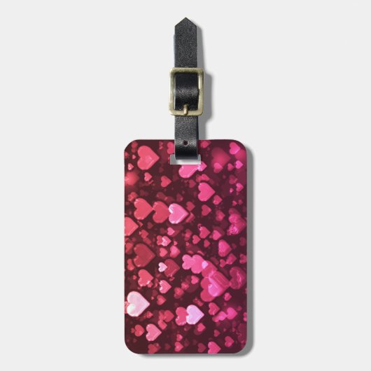 Pink Bokeh Hört digitales Hintergrundbild Gepäckanhänger (Vorderseite vertikal)