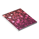 Pink Bokeh Hört digitales Hintergrundbild Notizblock (angewinkelt)