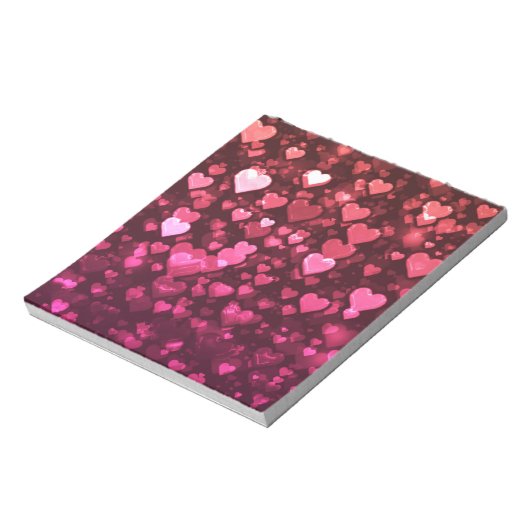 Pink Bokeh Hört digitales Hintergrundbild Notizblock (Rotiert)