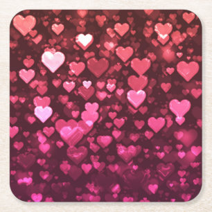 Pink Bokeh Hört digitales Hintergrundbild Rechteckiger Pappuntersetzer