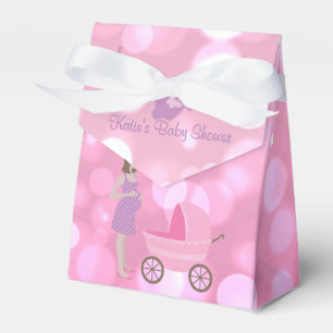 Pink Bokeh Mama-To-be Carriage Baby Shower FavorBo Geschenkschachtel