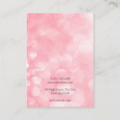 Pink Bokeh Necklace Juwelier Display Card Visitenkarte (Rückseite)