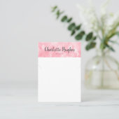 Pink Bokeh Necklace Juwelier Display Card Visitenkarte (Stehend Vorderseite)