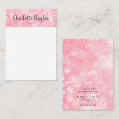 Pink Bokeh Necklace Juwelier Display Card Visitenkarte (Vorne/Hinten)